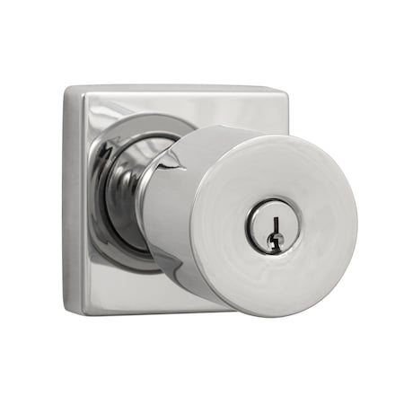 Sure-Loc Hardware Sure-Loc Hardware Bergen Square Entry Knobset, Polished Chrome BG107-SQ 26